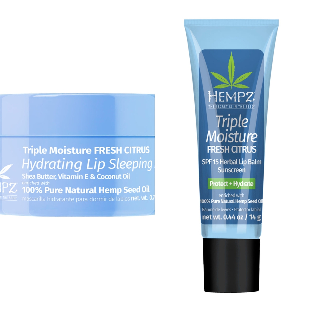 Hempz Triple Moisture Fresh Citrus Hydrating Lip Sleeping Mask - Blue